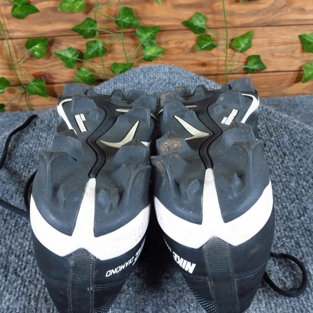 Nike Alpha Huarache 4 Keystone Men Baseball Cleats Size 9.5 Athletic Black White